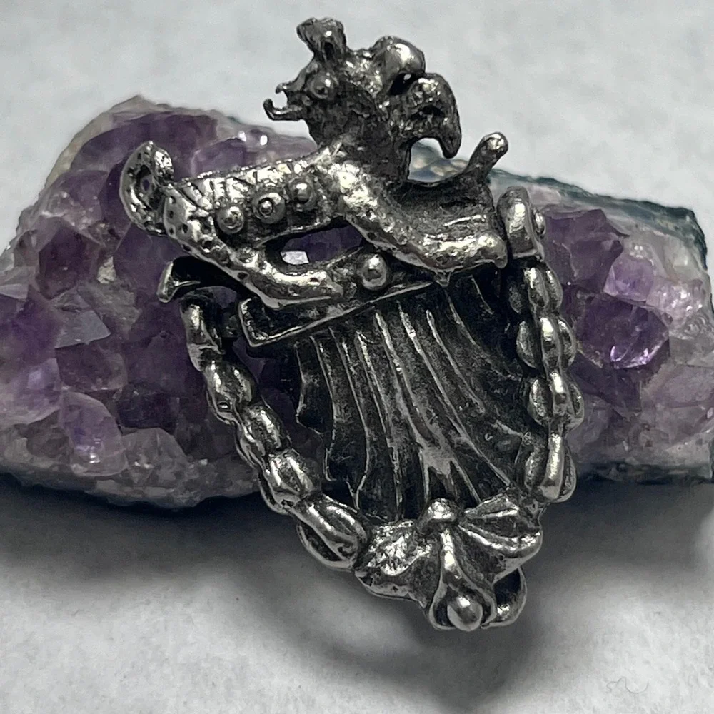 Vintage‎ Dragon Pin Brooch Medieval Fantasy Mythical Creature Jewelry